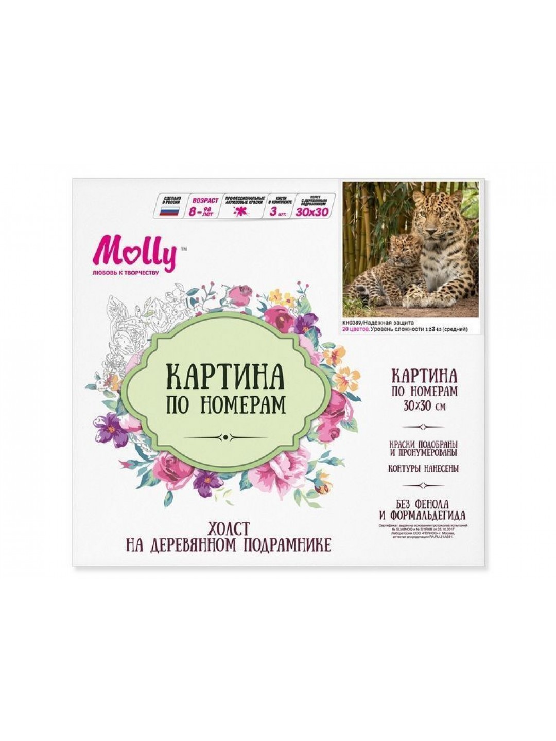 Картина по номерам 30Х30 НАДЕЖНАЯ ЗАЩИТА (20 цветов)