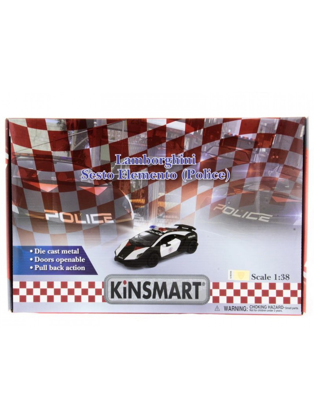 Машина Kinsmart 1:40 Lamborghini Police Sesto Elemento в асс. инерция (1/12шт.) б/к