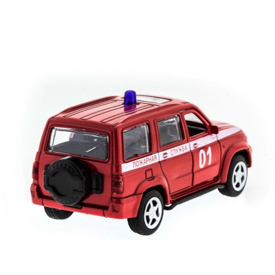 Машина "АВТОПАНОРАМА" инерц. УАЗ Патриот (пожарная) 1/50, в/к 12*7*5,5 см