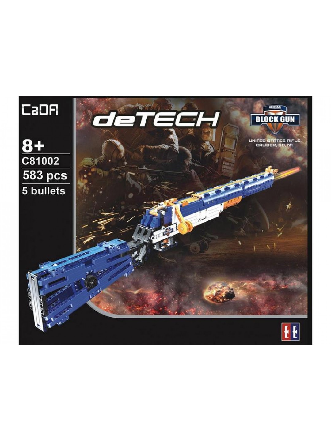 Конструктор CaDA Technic винтовка М1, стреляет пульками (583 детали)