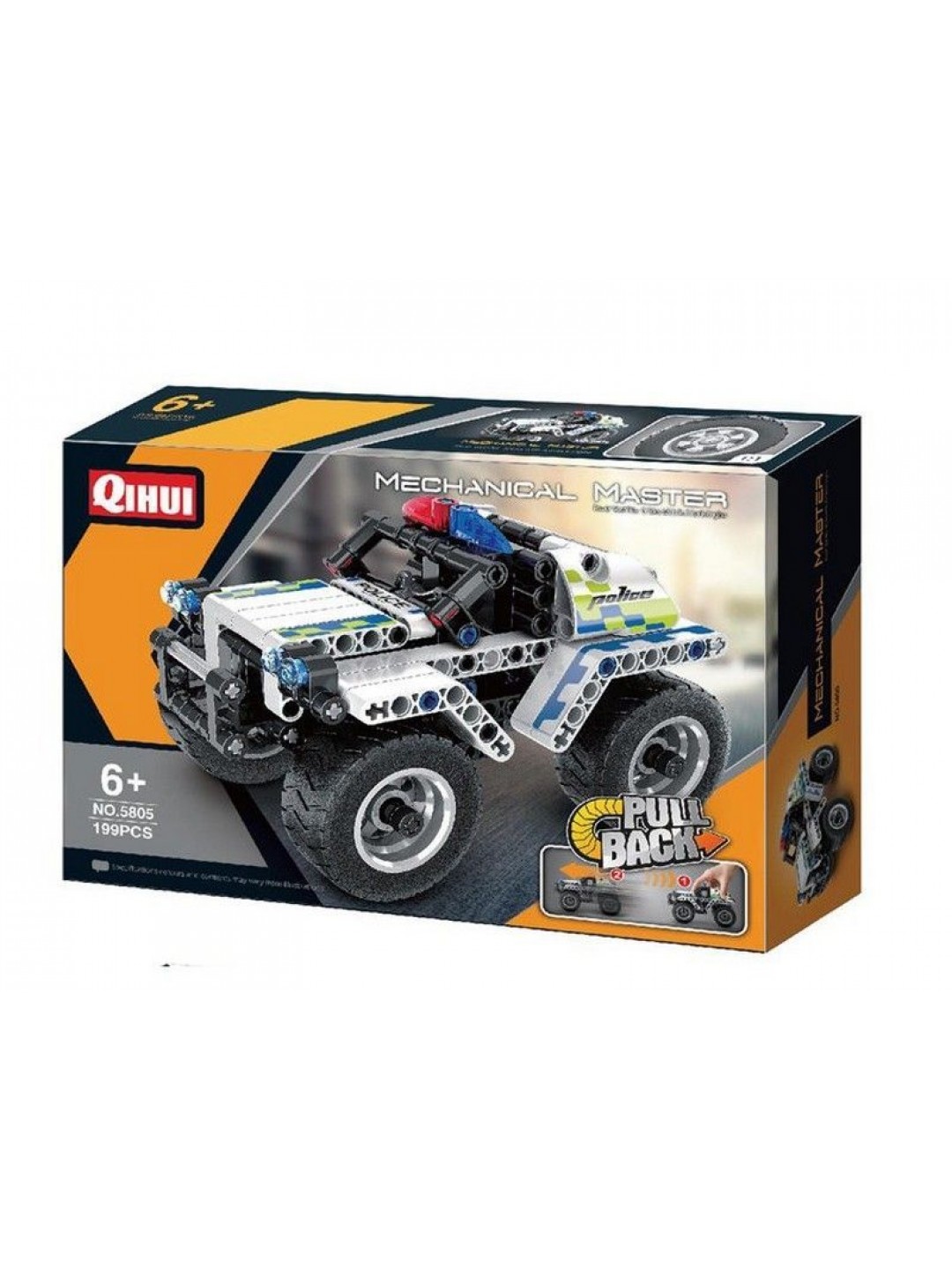 Конструктор Qihui Mechanical Master Полицейский джип совместим с QH5806, инерционный (199 деталей)
