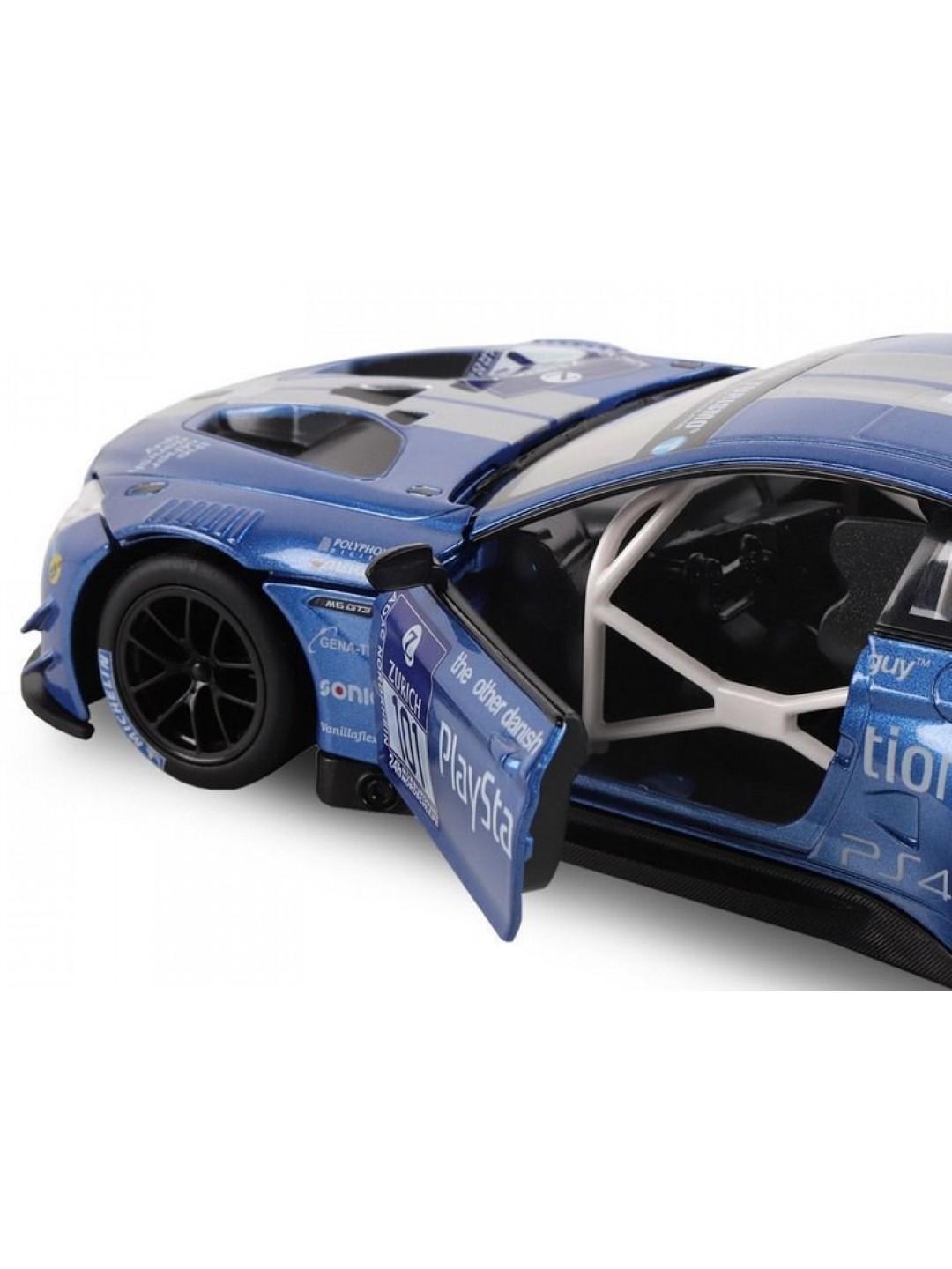 Машина "АВТОПАНОРАМА" BMW M6 GT3, синий, 1/24, свет, звук, в/к 24,5*12,5*10,5 см