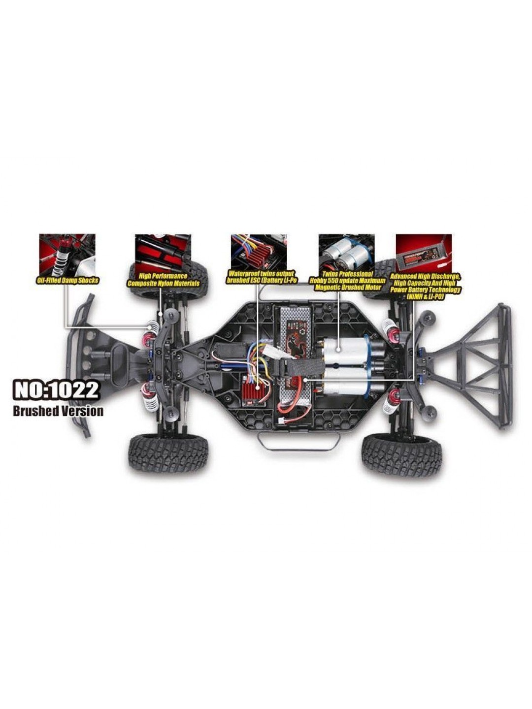 Радиоуправляемый шорт-корс Remo Hobby 9EMU TWINS MOTOR (красный) 4WD 2.4G 1/8 RTR
