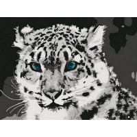 Картина по номерам 15х20 Снежный барс (8 цветов)