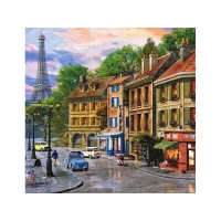 Картина по номерам 30х30 Улочки Парижа (20 цветов)