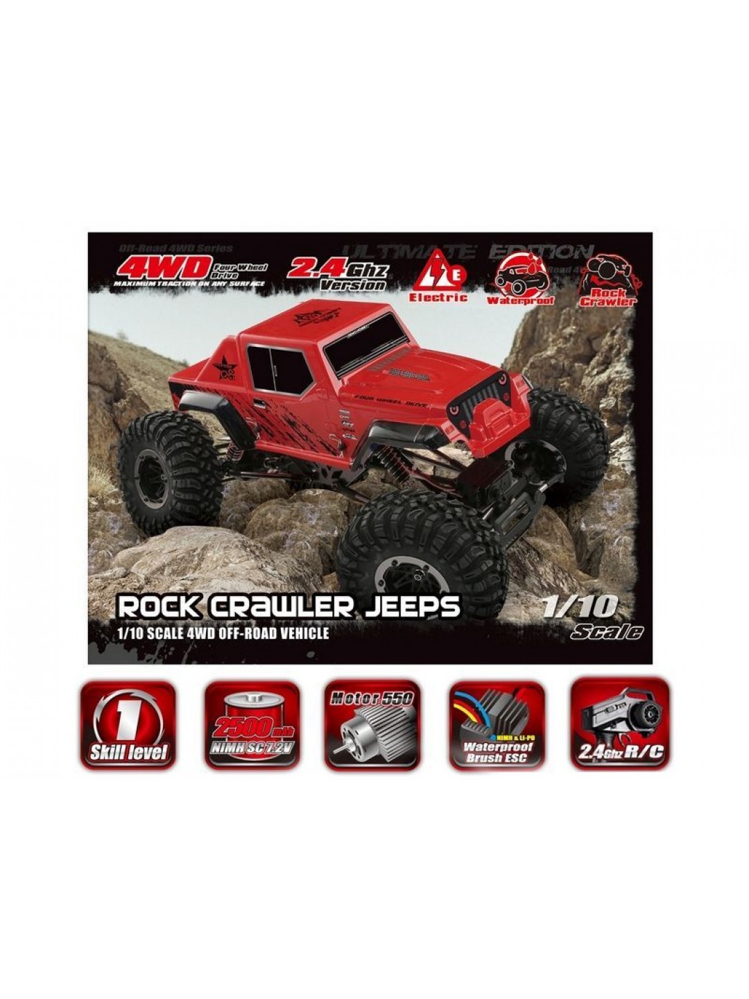 Радиоуправляемый краулер Remo Hobby Jeeps 4WD 2.4G 1/10 RTR