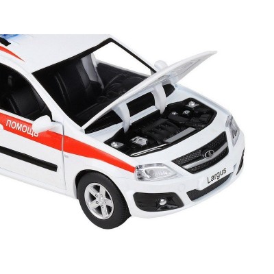 Машина "АВТОПАНОРАМА" LADA LARGUS "Скорая помощь", 1/24, свет, звук, инерция, в/к 24,5*12,5*10,5 см