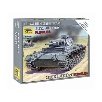 Сборная модель ZVEZDA Немецкий средний танк Pz.Kp.fw.III G, 1/100