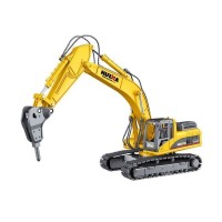 Металлический экскаватор с отбойным молотом HUI NA TOYS 1/40