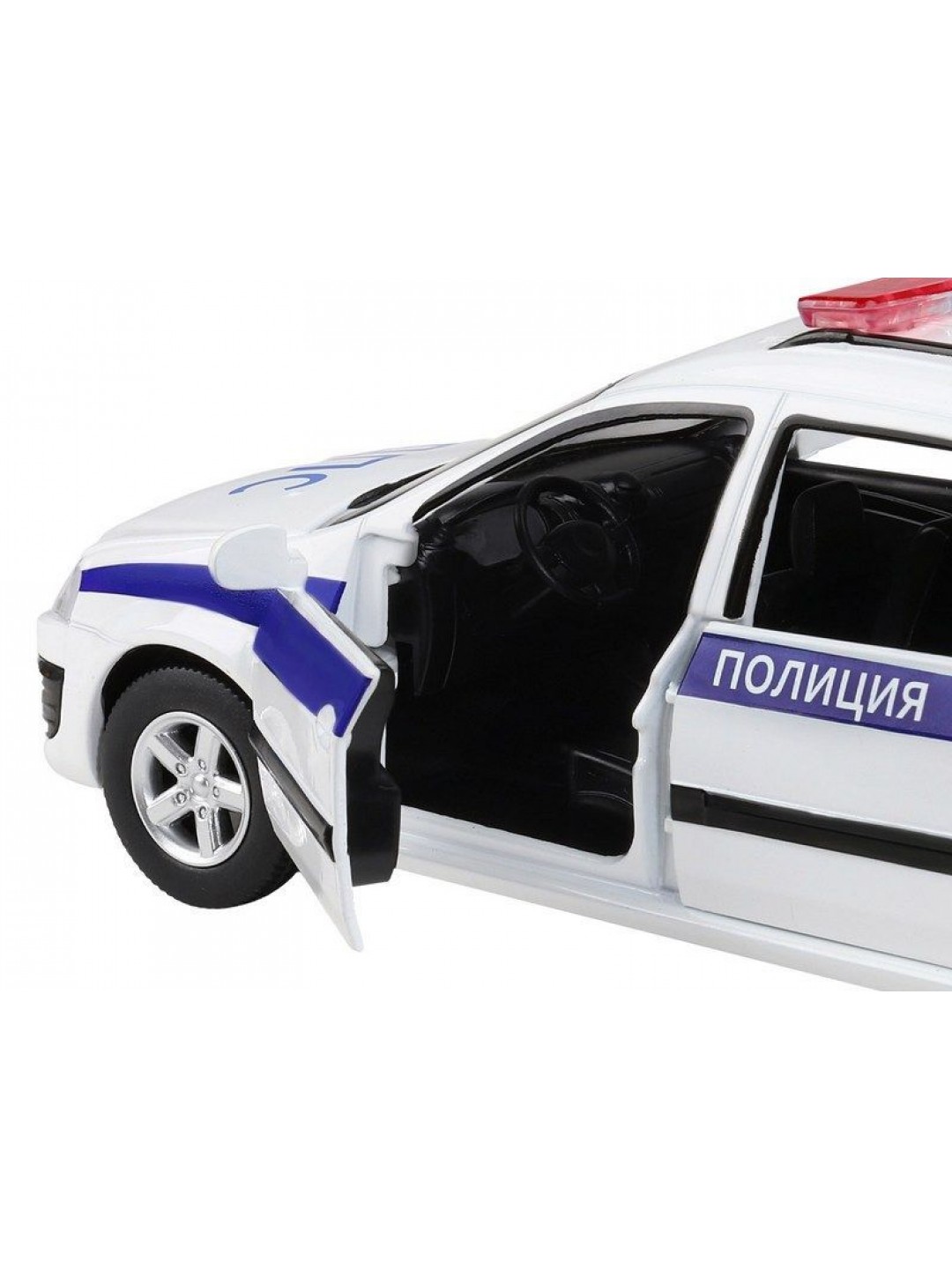 Машина "АВТОПАНОРАМА" LADA LARGUS "Полиция", 1/24, свет, звук, инерция, в/к 24,5*12,5*10,5 см