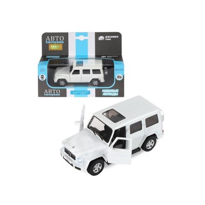 Машина "АВТОПАНОРАМА" Mercedes-Benz G350d, белый, 1/42, инерция, в/к 17,5*12,5*6,5 см