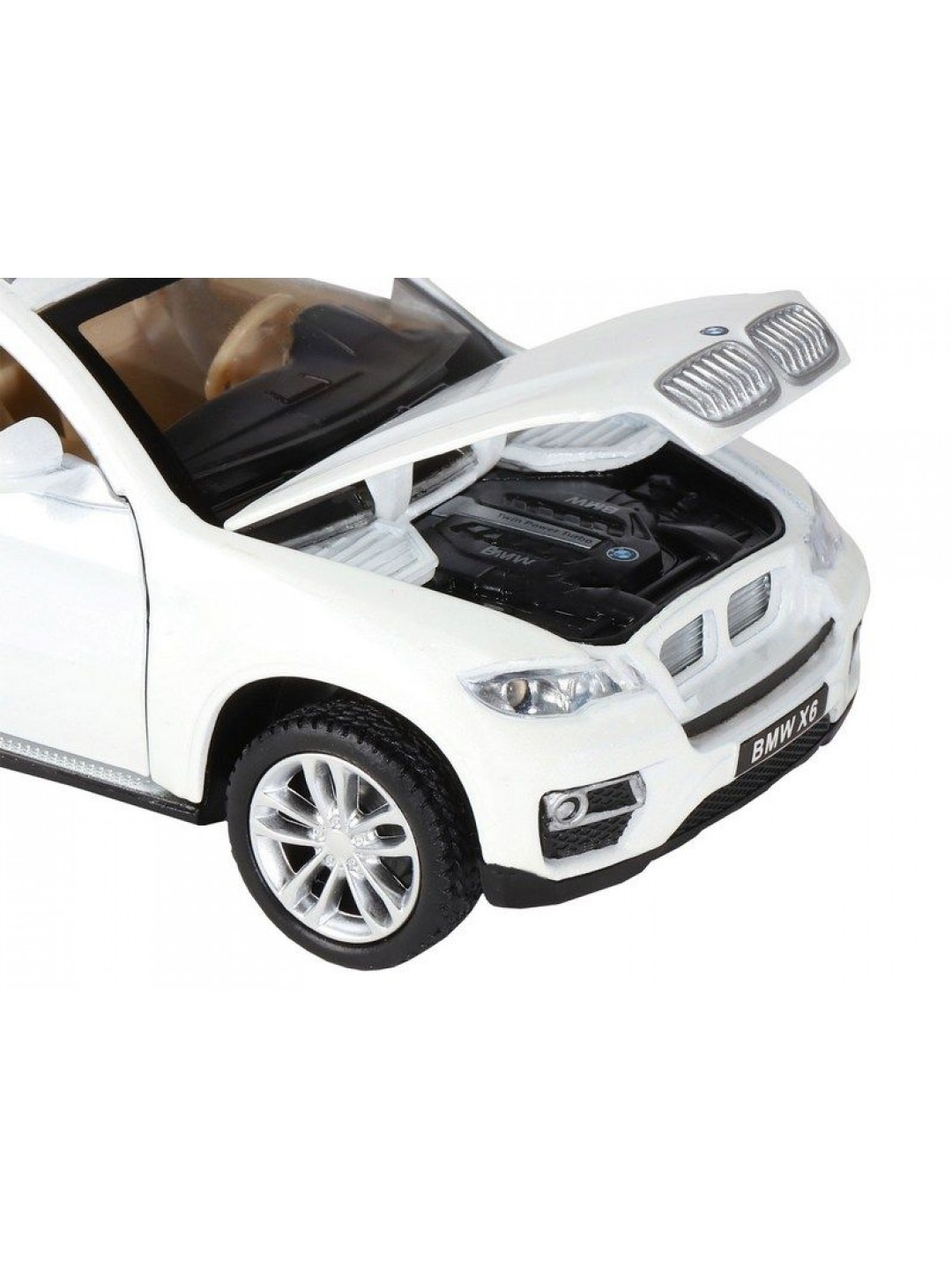 Машина "АВТОПАНОРАМА" BMW X6, белый, 1/32 , свет, звук, инерция, в/к 17,5*13,5*9 см