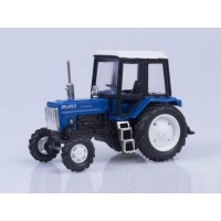 Сувенирная модель трактора МТЗ-82 "Люкс-2" металл (синий с бел.мет,кабиной) 1:43