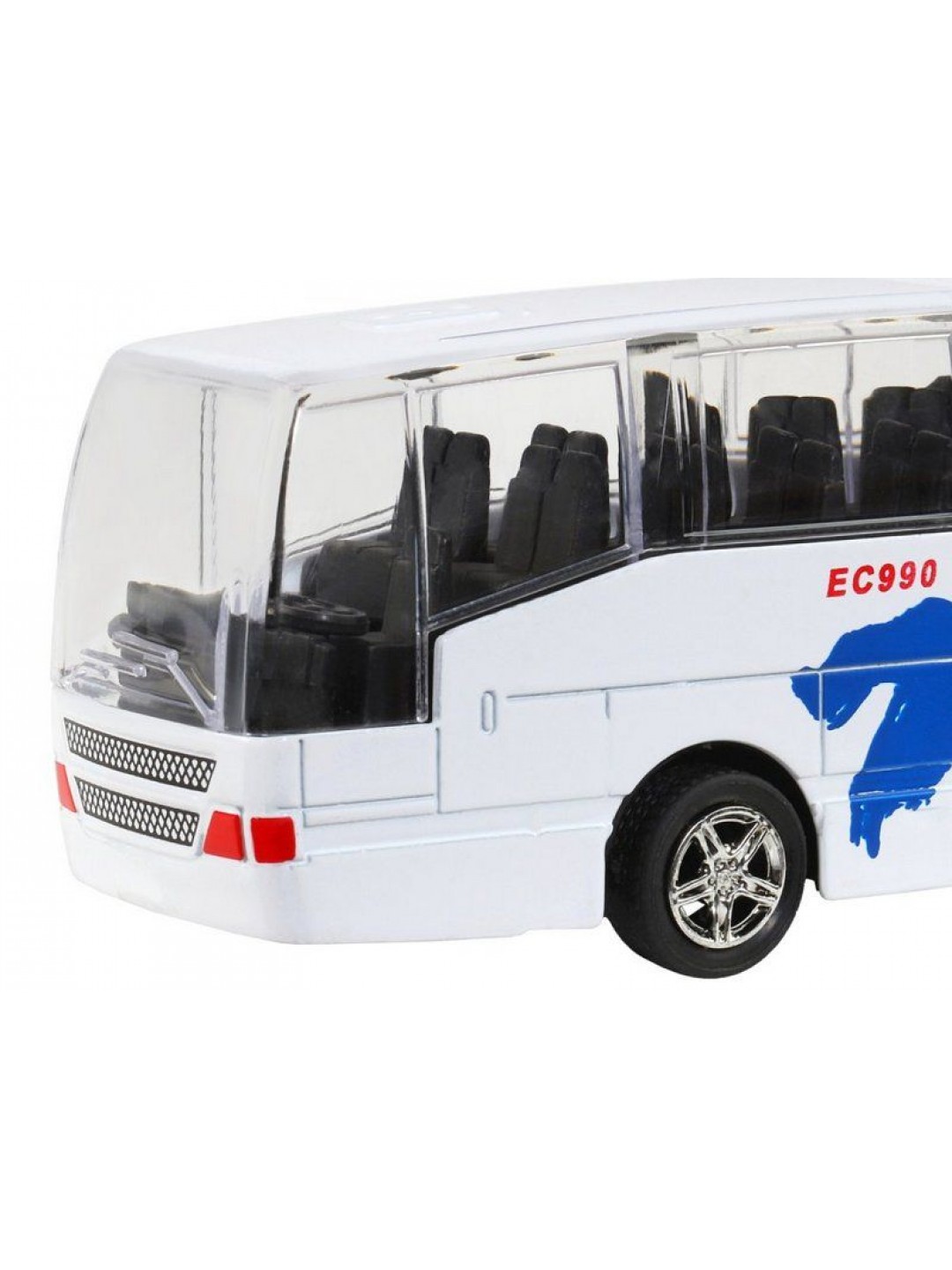 Автобус "Автопанорама", белый, 1/90, свет, звук, инерция, в/к 22*13,5*5,8 см