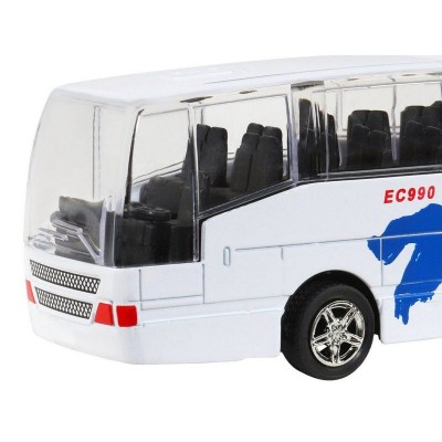 Автобус "Автопанорама", белый, 1/90, свет, звук, инерция, в/к 22*13,5*5,8 см