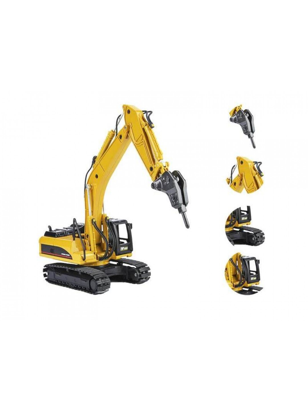 Металлический экскаватор с отбойным молотом HUI NA TOYS 1/40