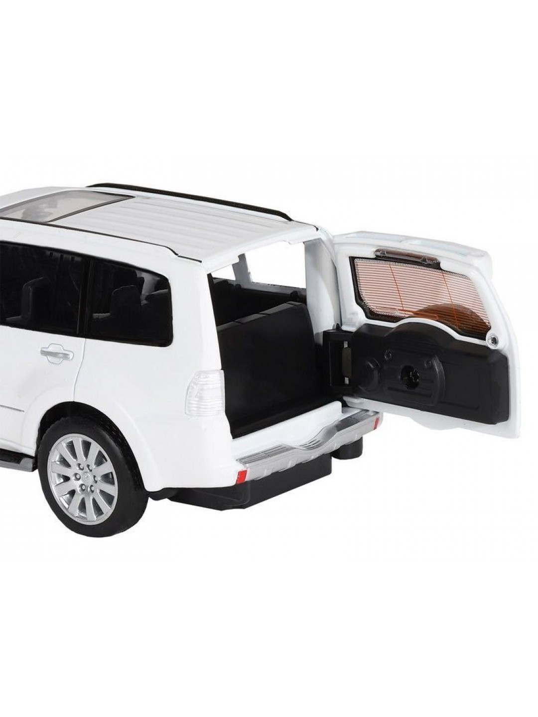 Машина "АВТОПАНОРАМА" Mitsubishi Pajero 4WD Tubro, белый, 1/33, свет, звук, в/к 17,5*13,5*9 см