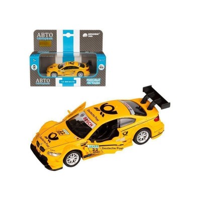 Машина "АВТОПАНОРАМА" BMW M3 DTM, желтый, 1/42, инерция, в/к 17,5*12,5*6,5 см