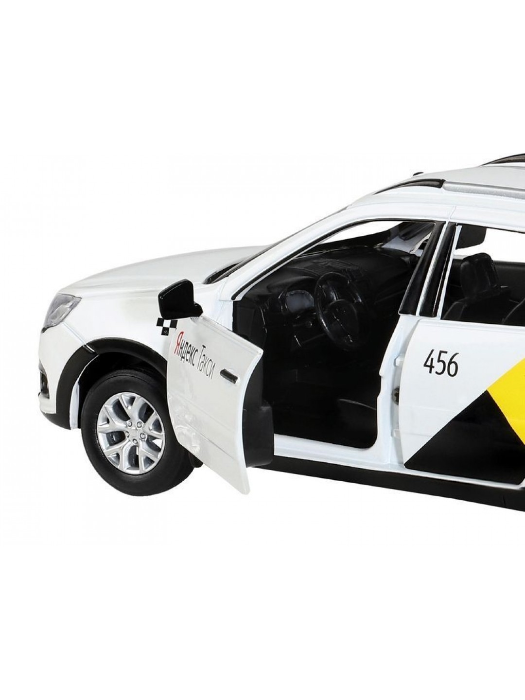 Машина "АВТОПАНОРАМА" Яндекс.Такси LADA GRANTA CROSS, белый, 1/24, свет, звук, в/к 24,5*12,5*10,5см