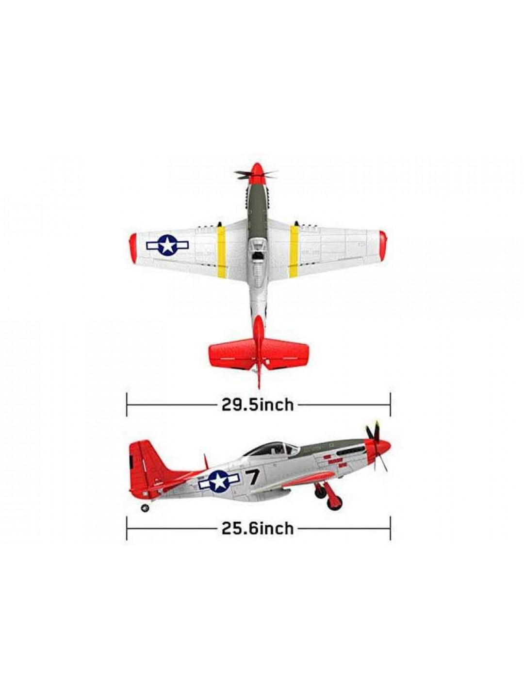 Радиоуправляемый самолет Volantex RC P51D 750мм Brushless 2.4G 4ch LiPo RTF with Gyro
