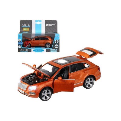 Машина "АВТОПАНОРАМА" Bentley Bentayga, оранжевый, 1/34, свет, звук, инерция, в/к 17,5*13,5*9 см