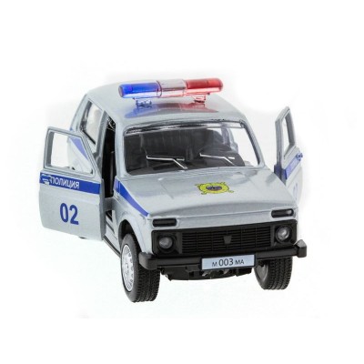 Машина "АВТОПАНОРАМА" инерц. ВАЗ 2121 1/50, в/к 12*7*5,5 см, серебристая