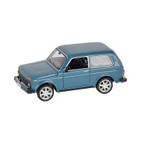 Машина "АВТОПАНОРАМА" ВАЗ 2121 голубая,1/22, инерция, Pull Bаck механизм, в/к 10*12*22 cм