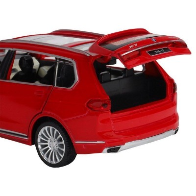 Машина "АВТОПАНОРАМА" BMW X7, красный, 1/32, свет, звук, инерция, в/к 17,5*13,5*9 см