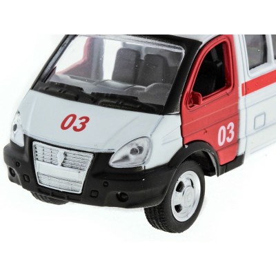 Машина "АВТОПАНОРАМА" инерц. "ГАЗель" (скорая) 1/50, в/к 14,5*8*5,5 см