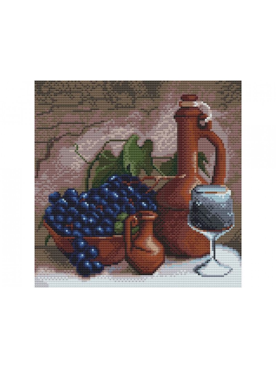 Картина мозаикой 30х30 НАТЮРМОРТ С ВИНОГРАДОМ (квадрат) (29 цветов)