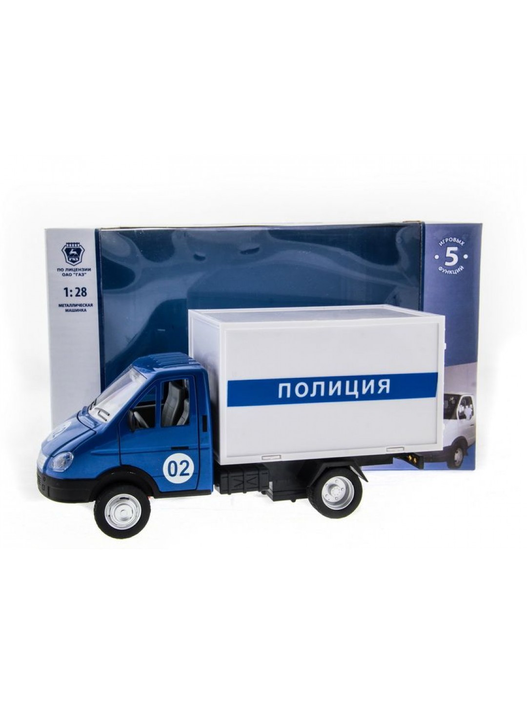 Машина "АВТОПАНОРАМА" "ГАЗель" (полиция) 1/28, в/к 24*14*12 см