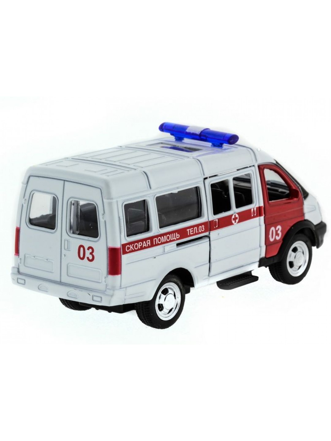 Машина "АВТОПАНОРАМА" инерц. "ГАЗель" (скорая) 1/50, в/к 14,5*8*5,5 см