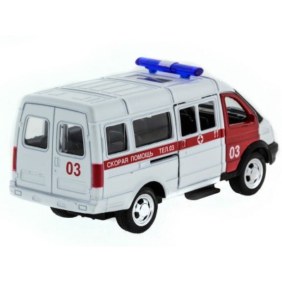 Машина "АВТОПАНОРАМА" инерц. "ГАЗель" (скорая) 1/50, в/к 14,5*8*5,5 см