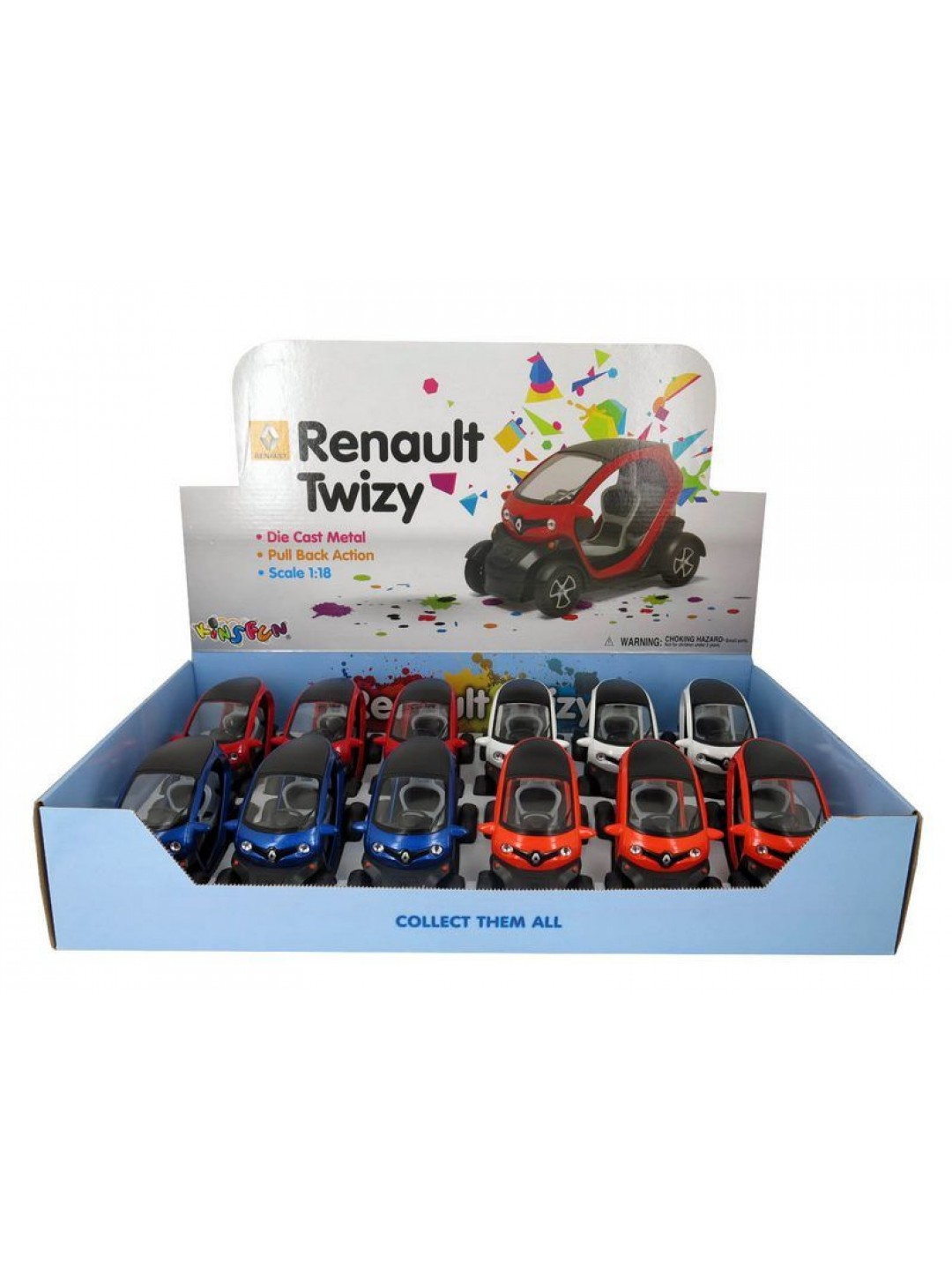Машина Kinsmart Twizy инерция (1/12шт.) 12,5см б/к