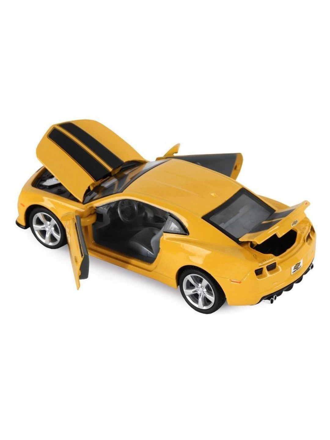 Машина "АВТОПАНОРАМА" Chevrolet Camaro SS, желтый, 1/32, свет, звук, инерция, в/к 17,5*13,5*9 см