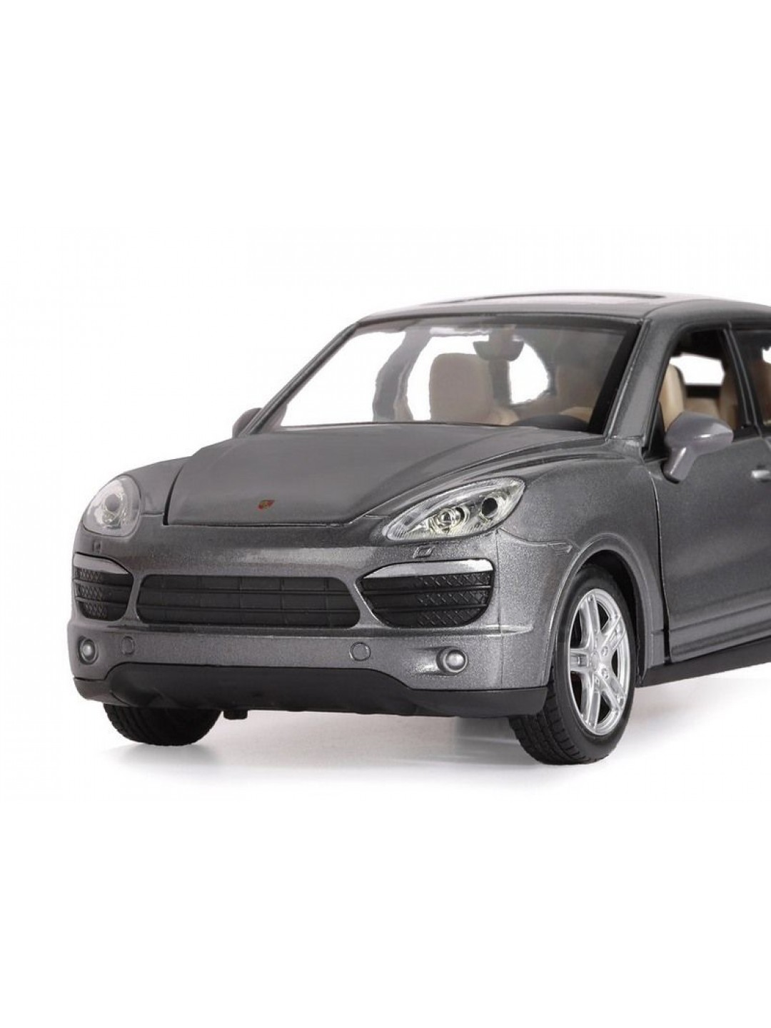 Машина "АВТОПАНОРАМА" Porsche Cayenne S, серый, 1/24, свет, звук, в/к 24,5*12,5*10,5 см