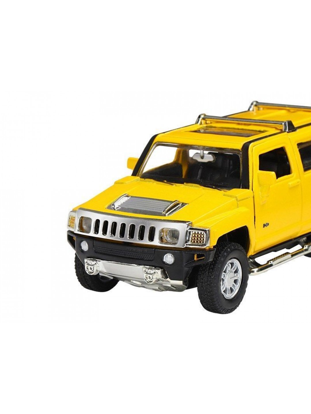 Машина "АВТОПАНОРАМА" Hummer H3, желтый, 1/32, свет, звук, инерция, в/к 17,5*13,5*9 см