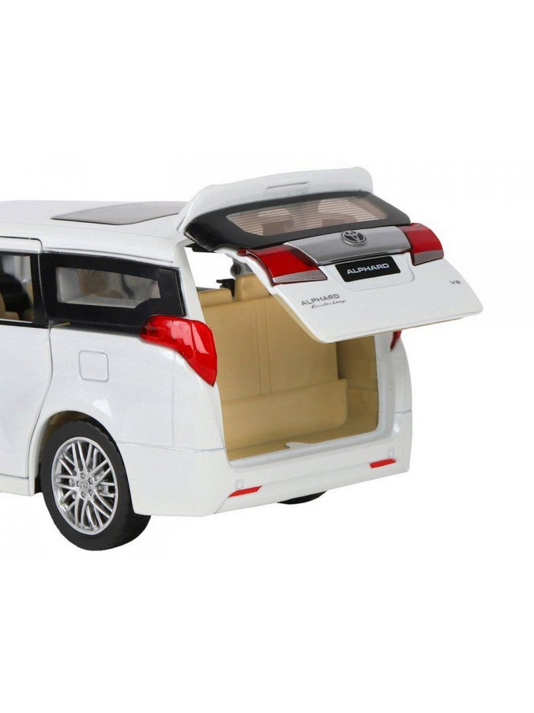 Машина "АВТОПАНОРАМА" Toyota Alphard, белый, 1/29, свет, звук, инерция, в/к 20*10*11 см