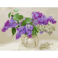 Картина по номерам с цветной схемой на холсте 30х40 Бузин. Ветка сирени (23 цвета) Картина по номерам с цветной схемой на холсте 30х40 Бузин. Ветка сирени (23 цвета)