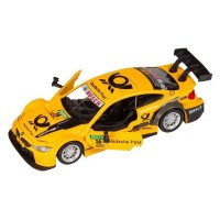 Машина "АВТОПАНОРАМА" BMW M4, 1/44, желтый, инерция, откр. двери, в/к 17,5*12,5*6,5 см