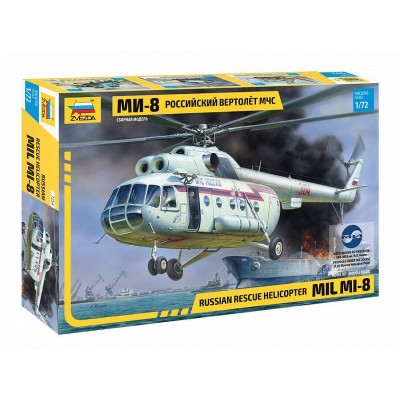 Сборная модель ZVEZDA Российский вертолёт МЧС МИ-8, 1/72