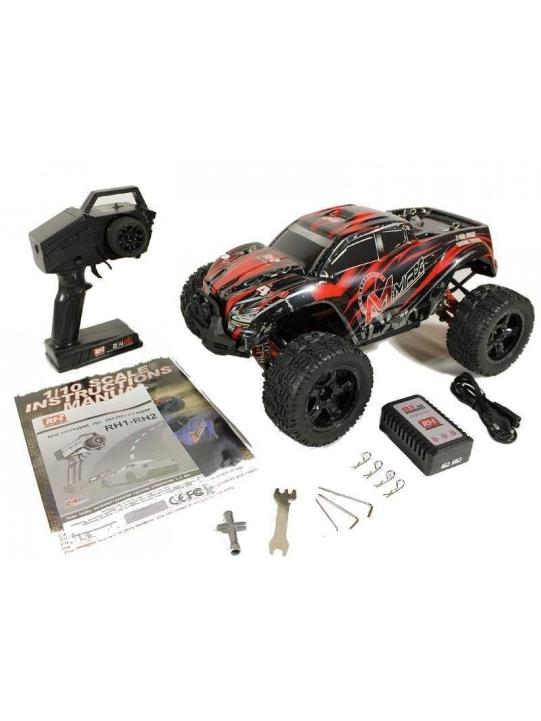 Радиоуправляемый монстр Remo Hobby MMAX PRO UPGRADE (красный) 4WD 2.4G 1/10 RTR