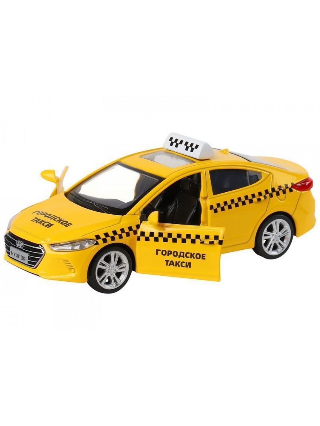 Машина "АВТОПАНОРАМА" HYUNDAI ELANTRA, ГОРОДСКОЕ ТАКСИ, 1/40, инерция, откр. двери, 17,5*12,5*6,5