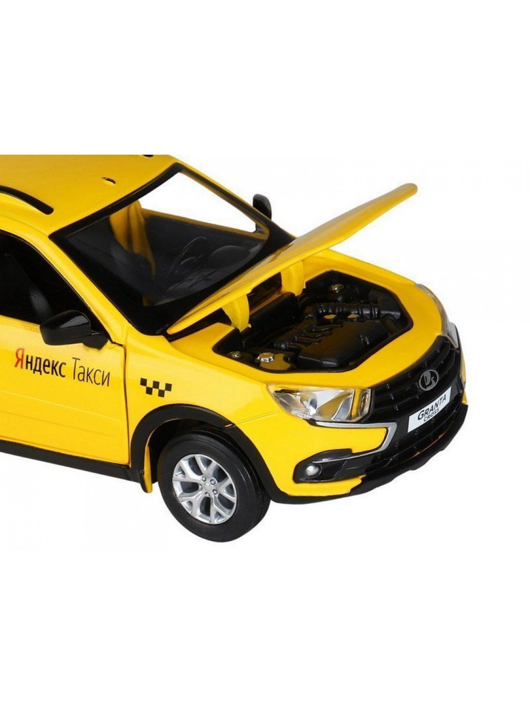 Машина "АВТОПАНОРАМА" Яндекс.Такси LADA GRANTA CROSS, желтый, 1/24, в/к 24,5*12,5*10,5 см