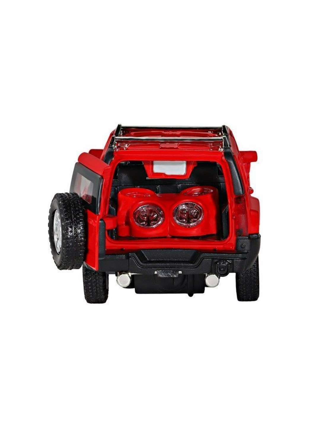 Машина "АВТОПАНОРАМА" Hummer H3, красный, 1/32, свет, звук, инерция, в/к 17,5*13,5*9 см