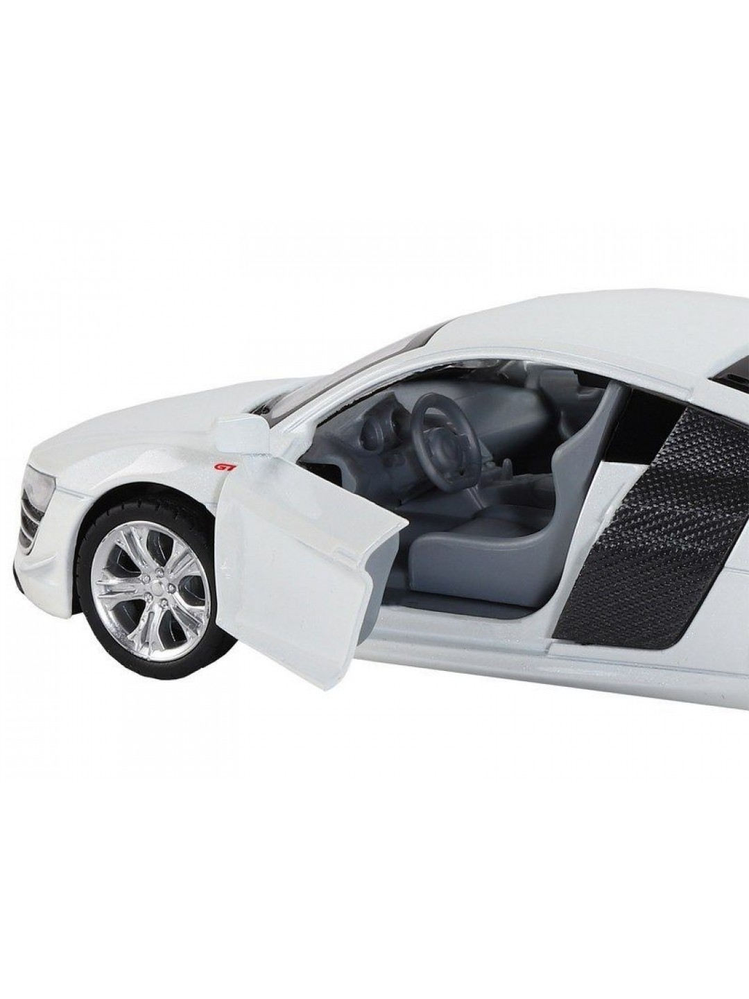 Машина "АВТОПАНОРАМА" Audi R8 GT, белый, 1/32, свет, звук, инерция, в/к 17,5*13,5*9 см