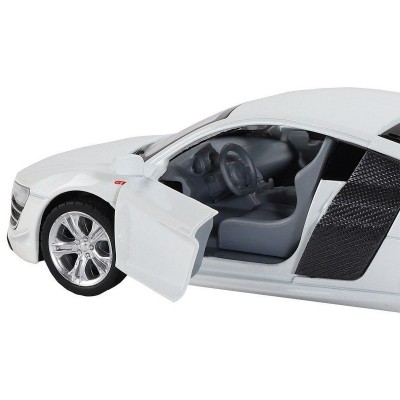 Машина "АВТОПАНОРАМА" Audi R8 GT, белый, 1/32, свет, звук, инерция, в/к 17,5*13,5*9 см