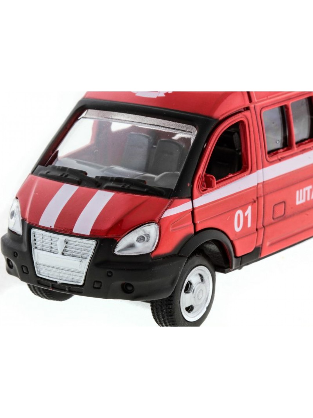 Машина "АВТОПАНОРАМА" инерц. "ГАЗель"(пожарная) 1/50, в/к 14,5*8*5,5 см