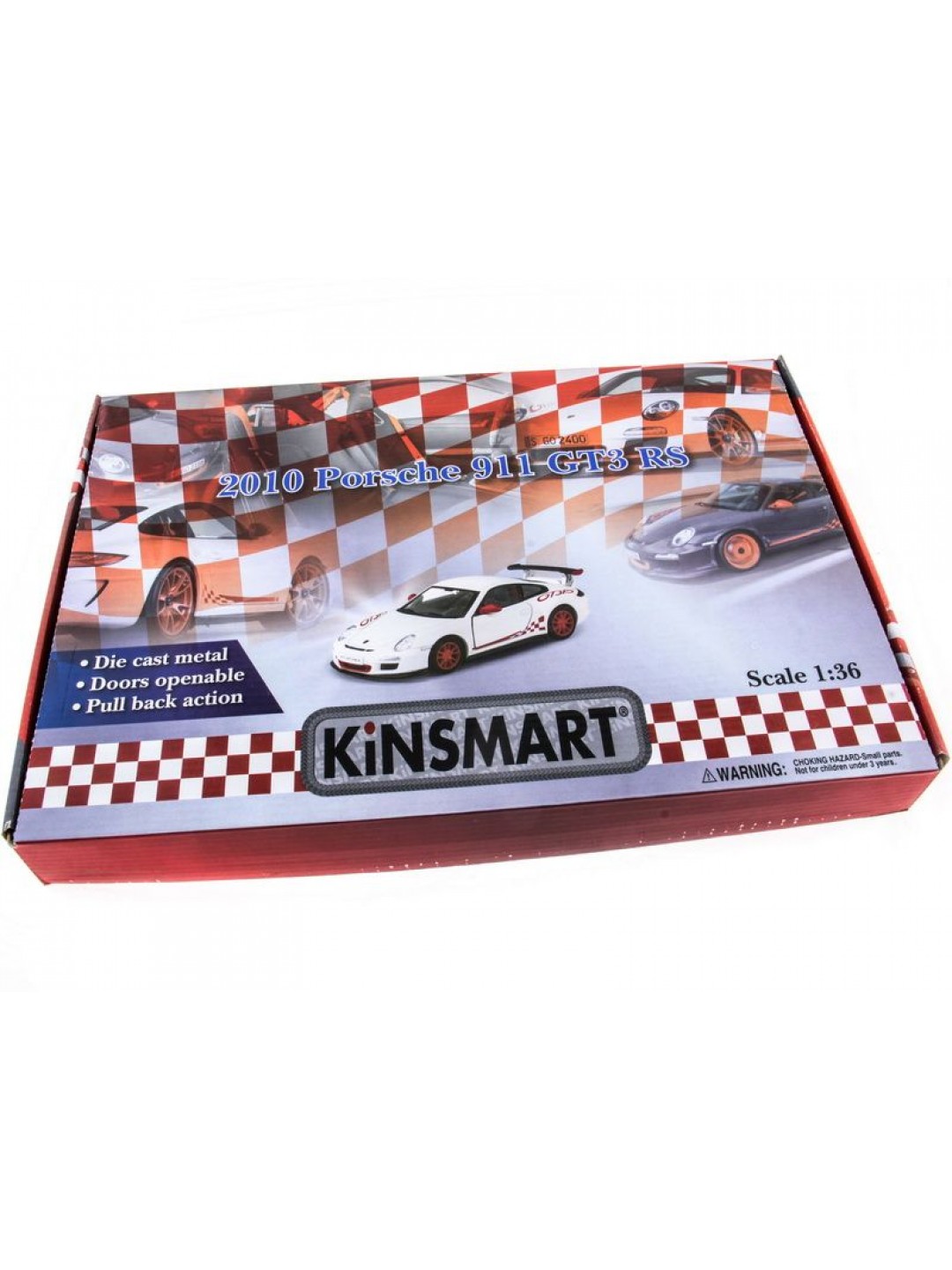 Машина Kinsmart 1:36 Porche 911 GT3 RS 2010 инерция (1/12шт.) б/к