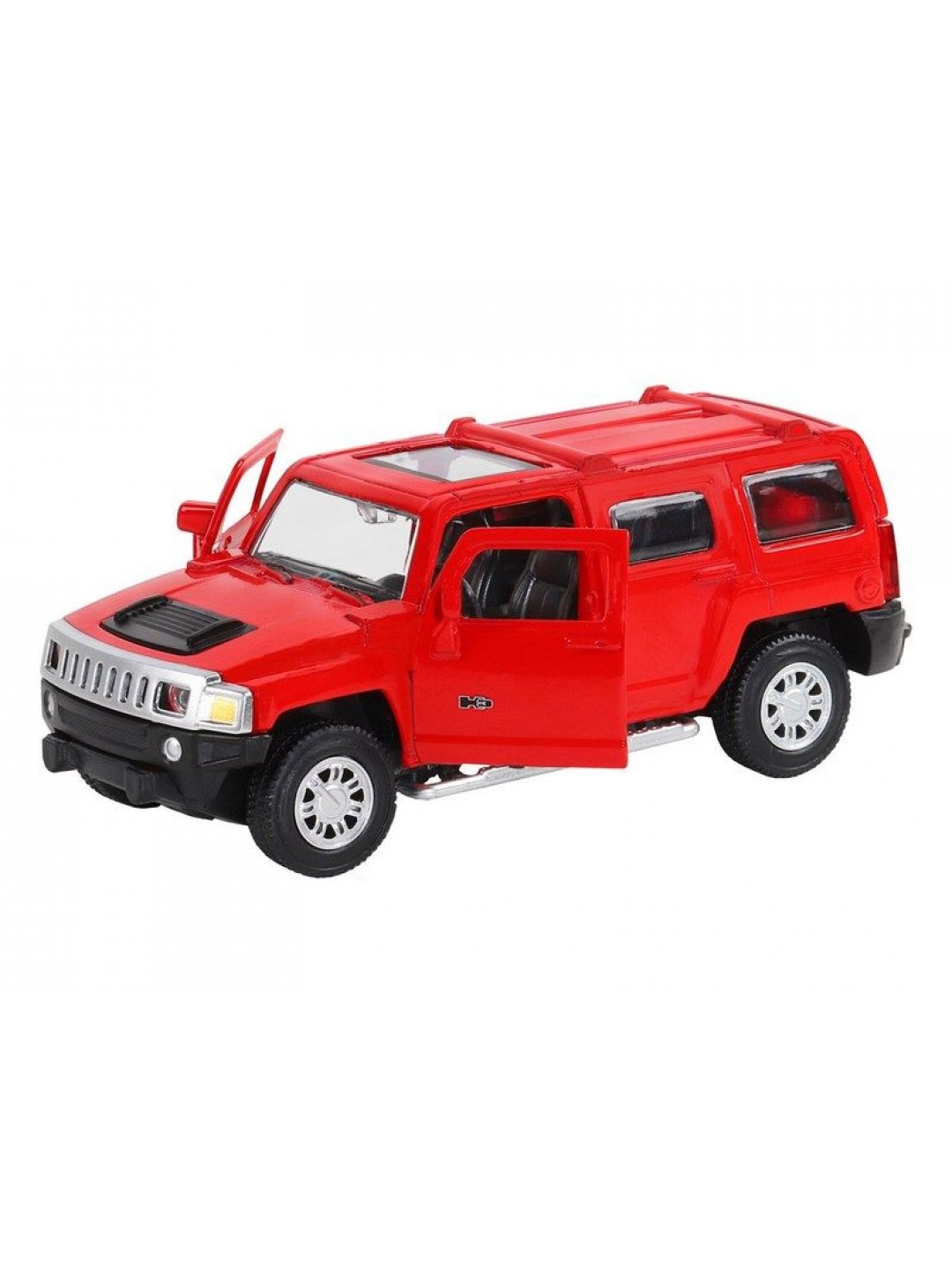 Машина "АВТОПАНОРАМА" Hummer H3, красный, 1/43, инерция, в/к 17,5*12,5*6,5 см